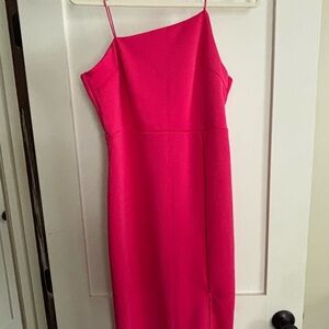 Amazon One Shoulder Hot Pink Dress